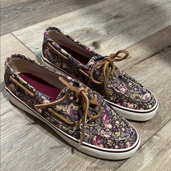 Sperry, Floral Canvas Women's Boat Shoes; top-sider loafers, size 5.5 - Picture 4 of 10